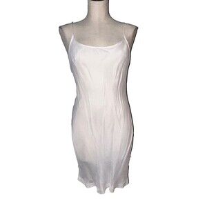 Pure + Good Anthropologie Women’s Ivory Cupro Slip Dress size M Fairy Coquette